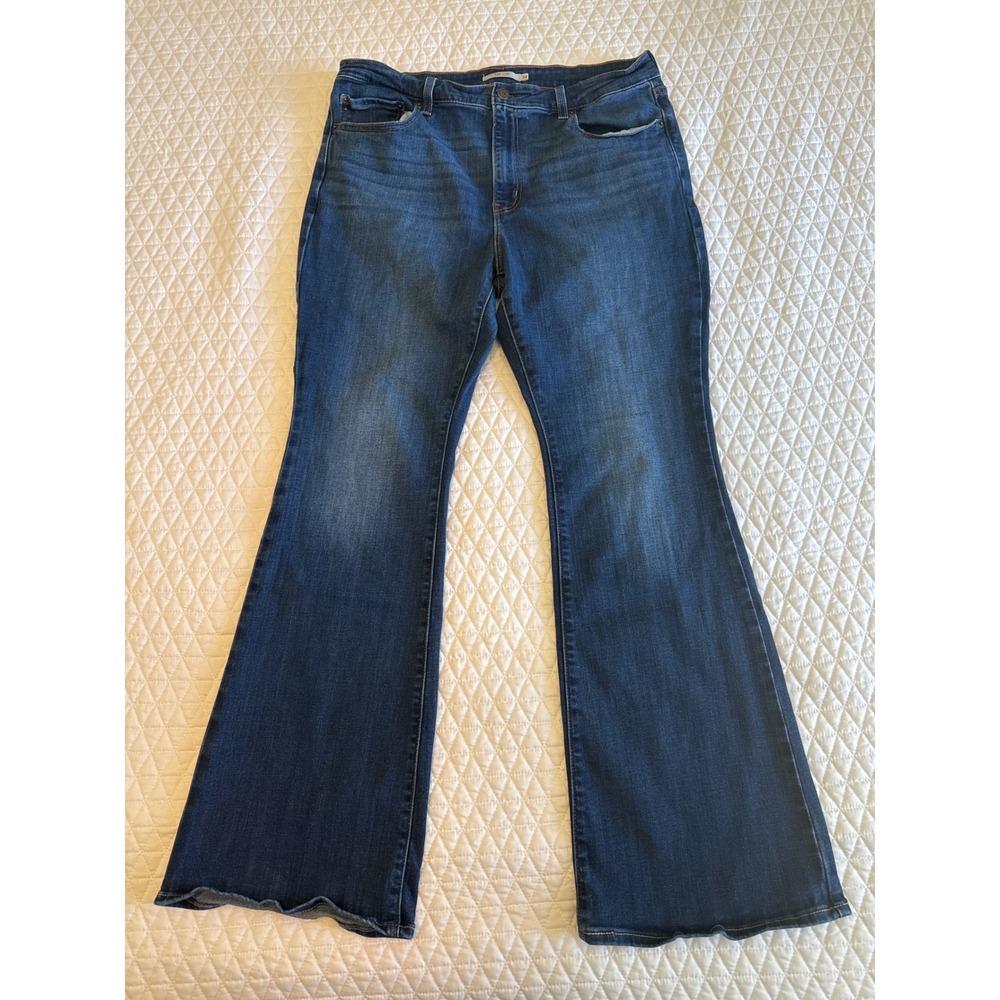 Levis 726 Flare Jeans Womens 34 Dark Wash High Rise Stretch Denim A3410-0005